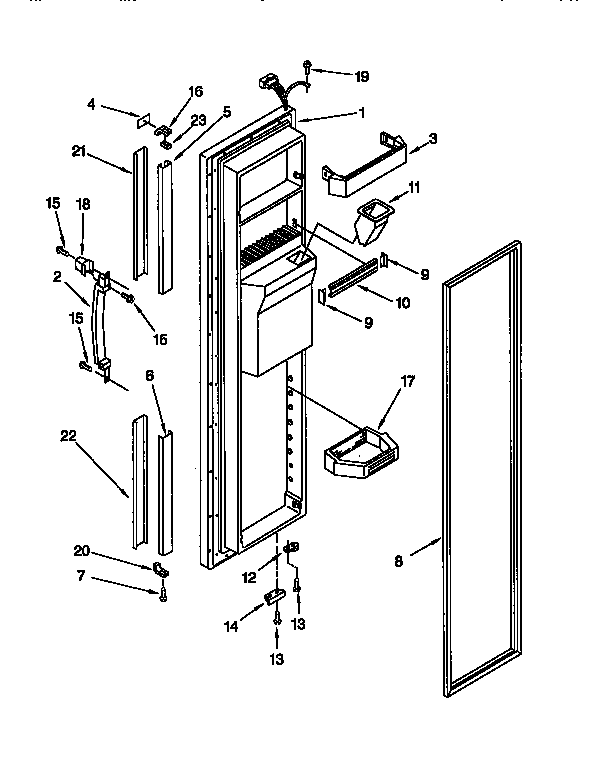 Kenmore 1069555751 freezer door diagram