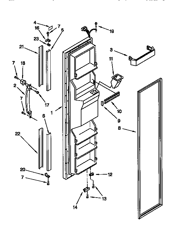Kenmore 1069555621 freezer door diagram