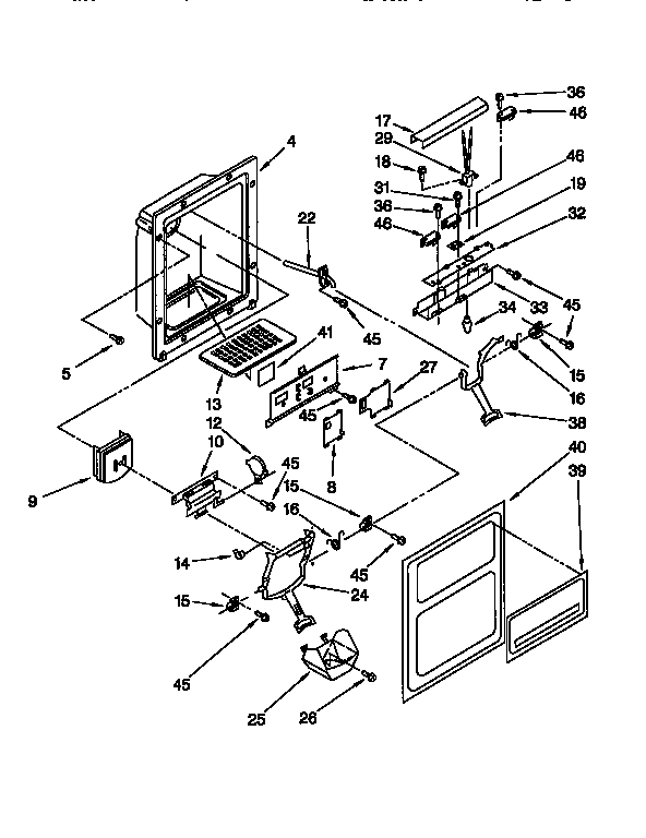 Kenmore 1069555621 dispenser front diagram