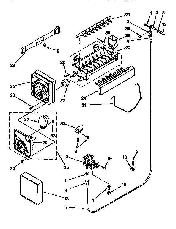 Kenmore 1069555621 icemaker diagram