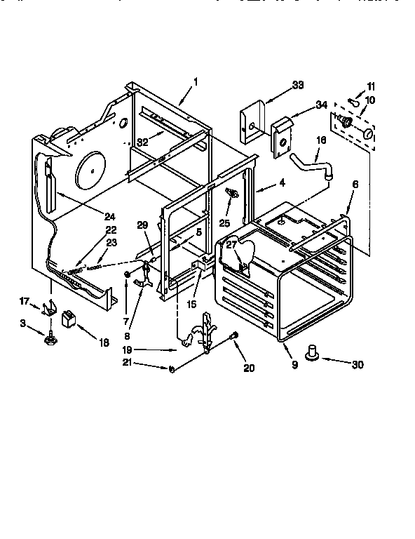 Whirlpool RF366BXDN0 oven diagram