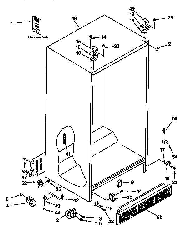 Kenmore 1069557581 cabinet diagram