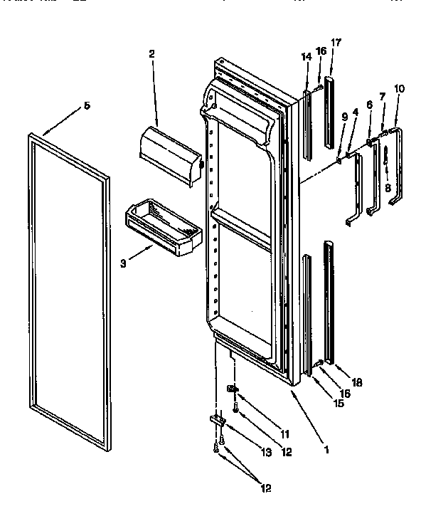Kenmore 1069557581 refrigerator door diagram