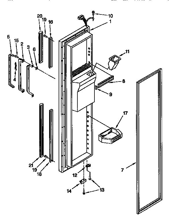 Kenmore 1069557581 freezer door diagram