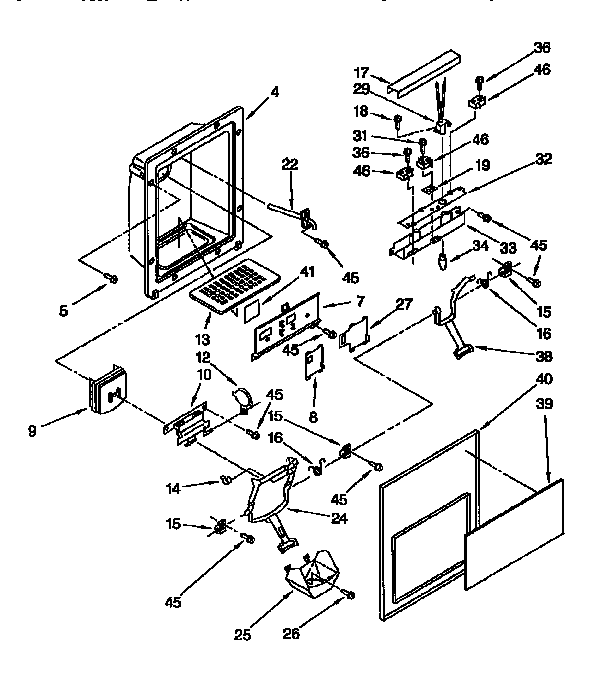 Kenmore 1069557581 dispenser front diagram