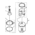 Kenmore 11082403140 agitator, basket and tub diagram