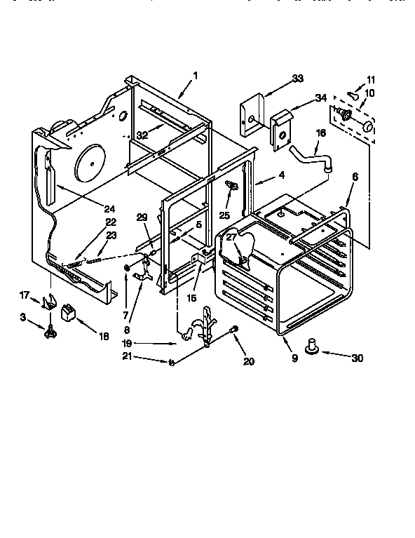 Whirlpool RF366BXDN1 oven parts diagram