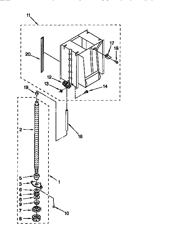 Kenmore 6651350196 powerscrew and ram diagram