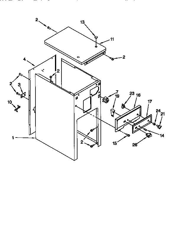 Kenmore 6651350196 cabinet and control diagram
