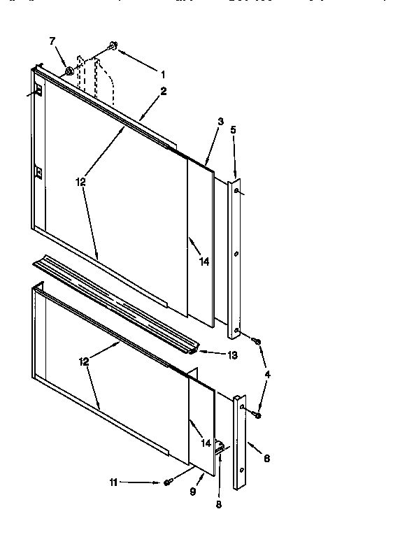 KitchenAid KUDI23HBWH0 door and panel diagram