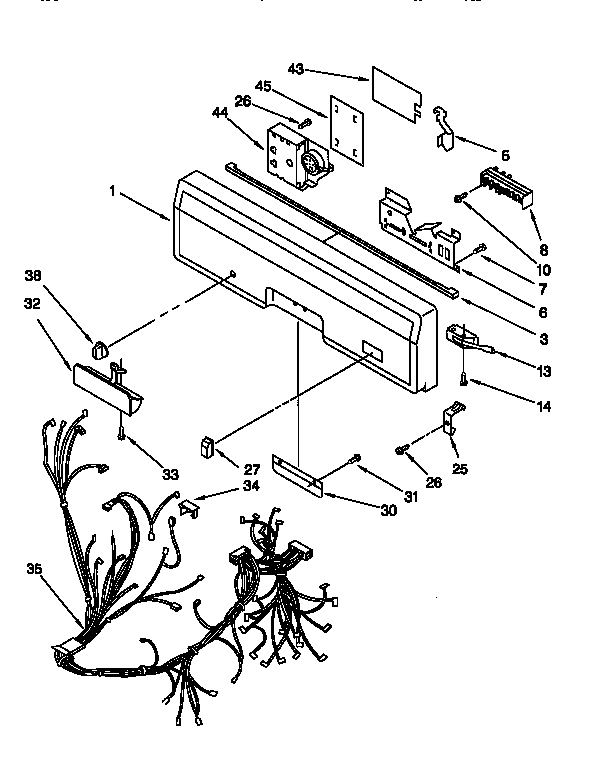 KitchenAid KUDI23HBWH0 control panel diagram