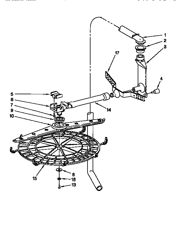 KitchenAid KUDI23HBWH0 upper wash and rinse diagram