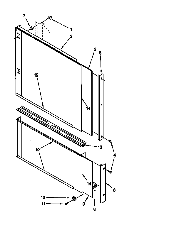 KitchenAid KUDA23HB0 door and panel diagram