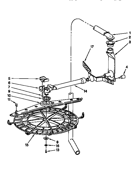 KitchenAid KUDA23HB0 upper wash and rinse diagram