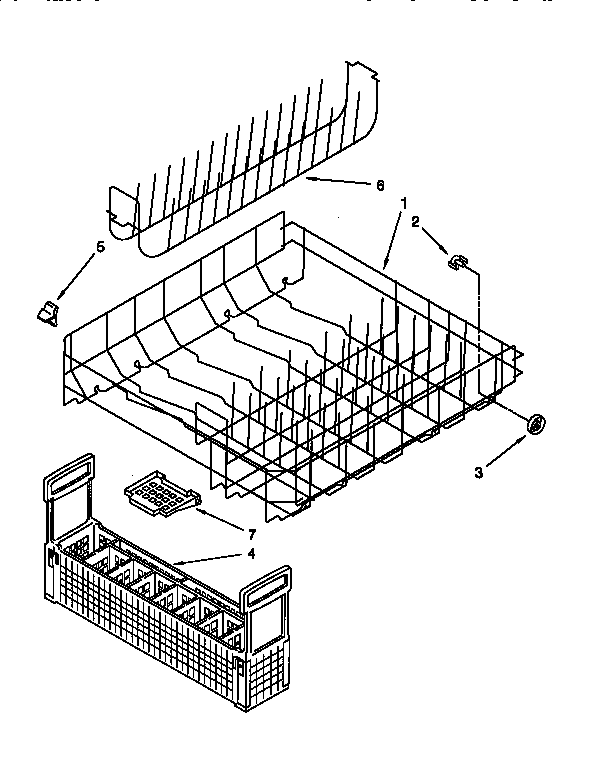 KitchenAid KUDA23HB0 lower rack diagram