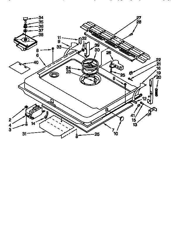 KitchenAid KUDA23HB0 door and latch diagram