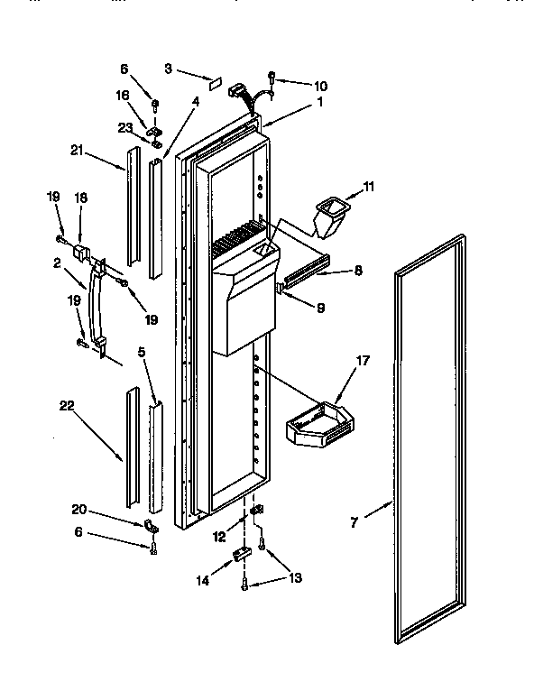 Kenmore 1069557611 freezer door diagram