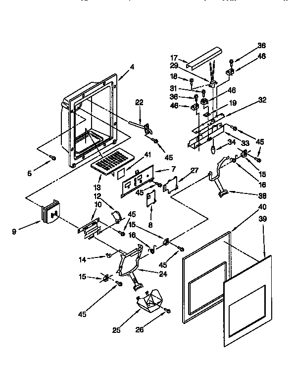 Kenmore 1069557611 dispenser front diagram