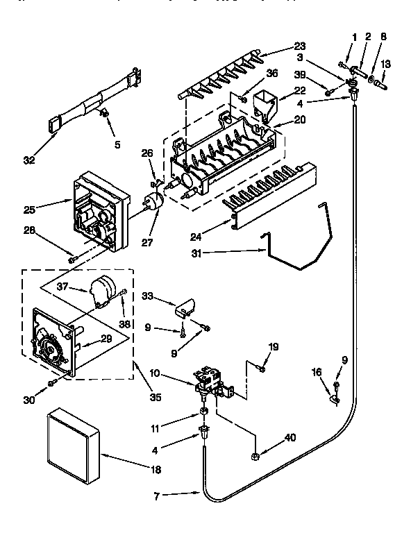Kenmore 1069557611 icemaker diagram