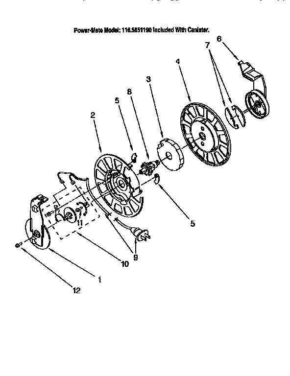 Kenmore 1162651190 power cord reel diagram