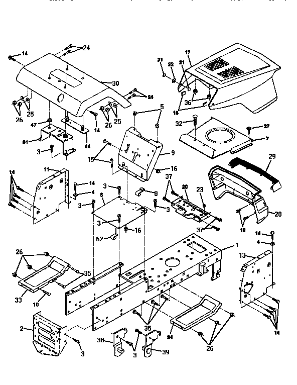 Craftsman 917252561 chassis and encl. diagram