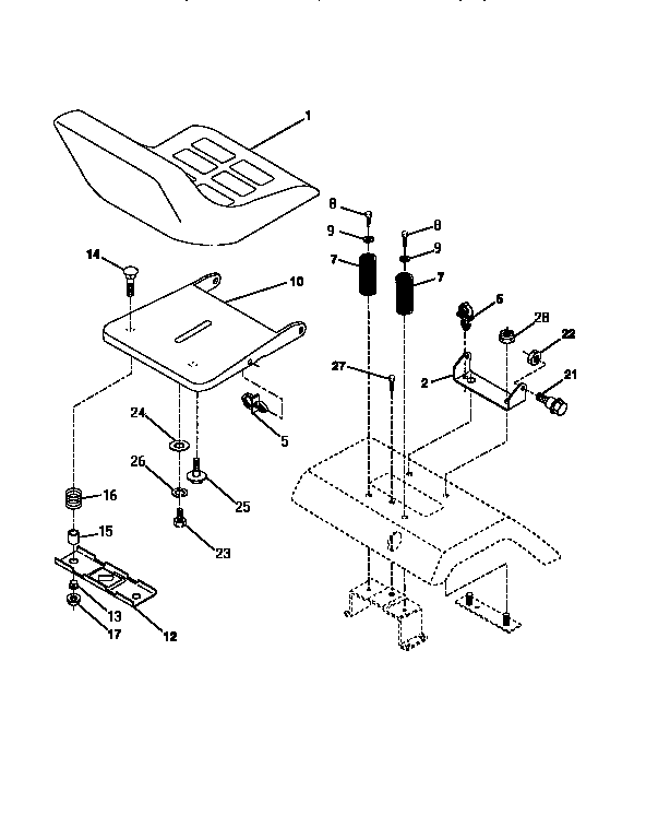 Craftsman 917252561 seat assembly diagram