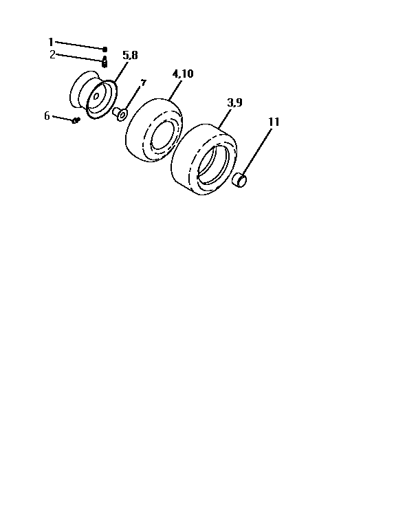 Craftsman 917252561 wheels and tires diagram