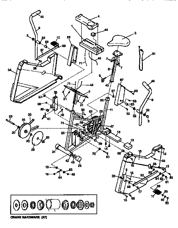 Weslo WLEX69050 unit parts diagram