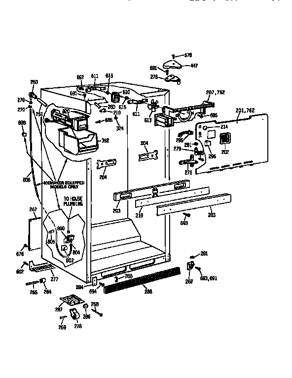 Kenmore 3639651628 cabinet diagram