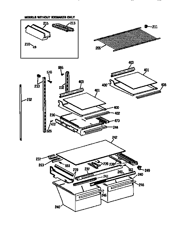 Kenmore 3639651628 shelf diagram