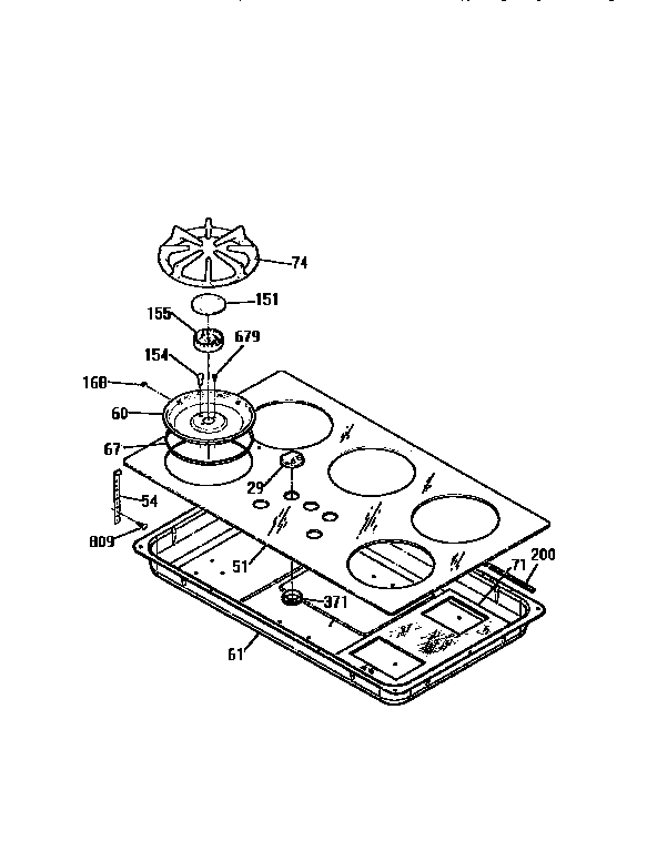 Kenmore 91133359590 main top diagram
