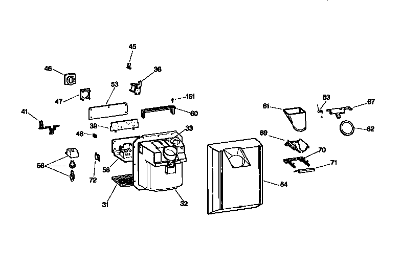 Kenmore 3639557780 dispenser diagram
