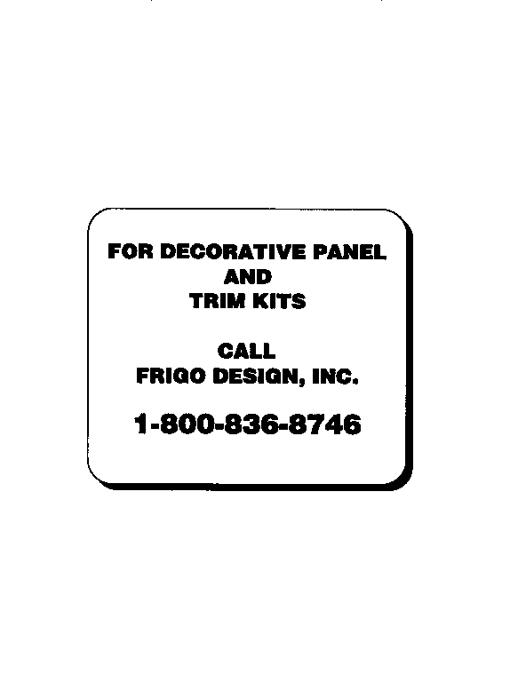 Kenmore 3639557780 decorative panel and trim kits diagram
