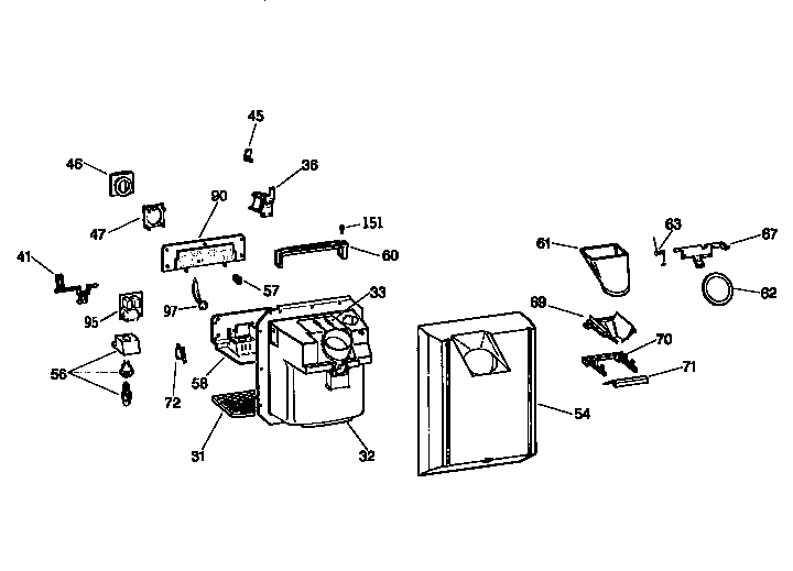 Kenmore 3639537884 dispenser diagram