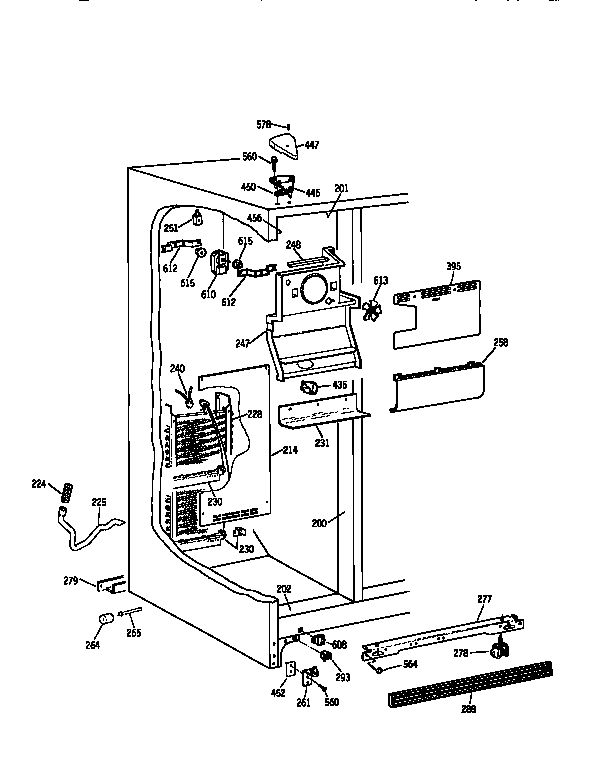 Kenmore 3639537884 freezer section diagram
