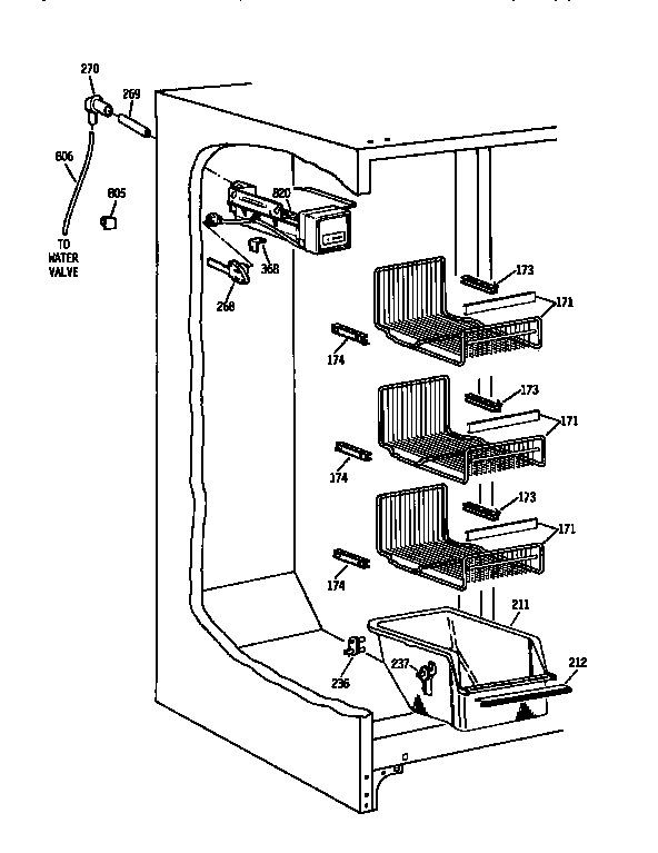 Kenmore 3639537884 freezer section diagram