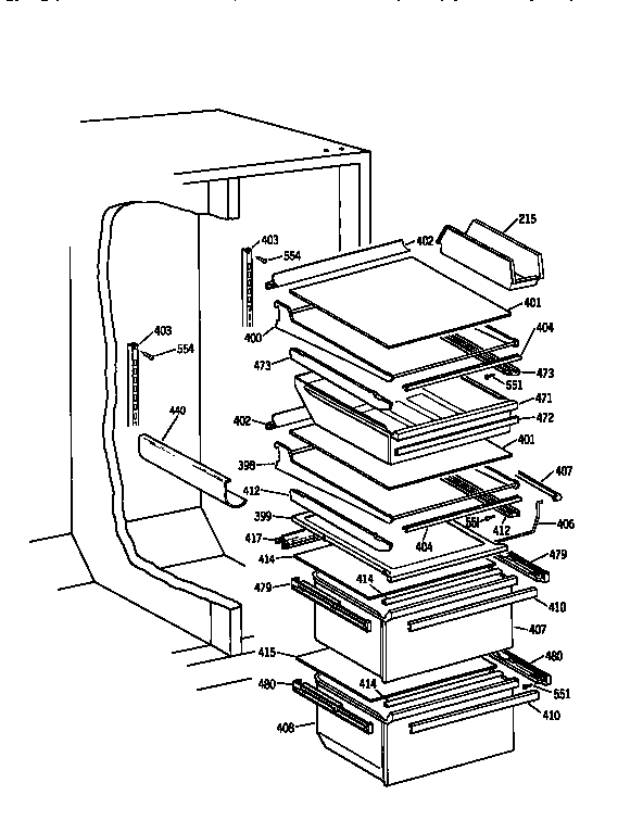 Kenmore 3639537884 fresh food section diagram