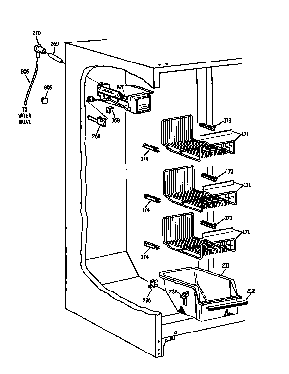 Kenmore 3639537854 freezer section diagram