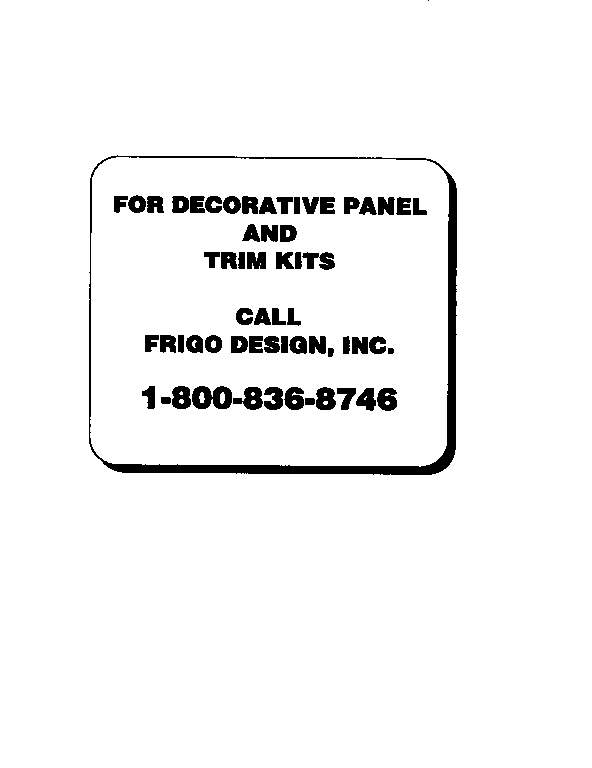 Kenmore 3639537824 decorative panel and trim kits diagram
