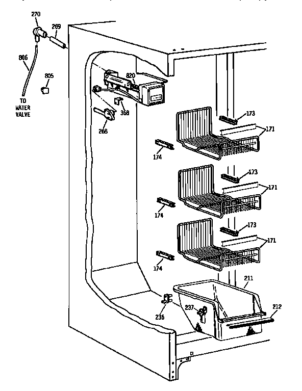 Kenmore 3639537824 freezer section diagram