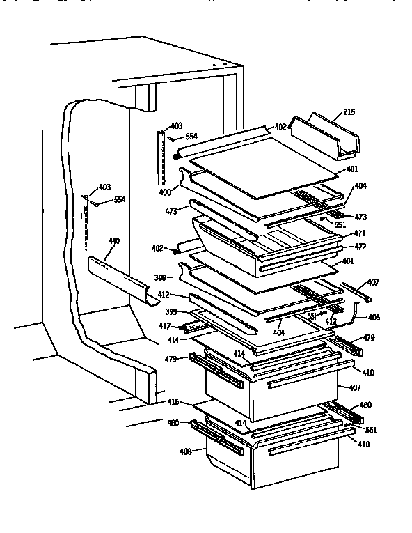Kenmore 3639537824 fresh food section diagram