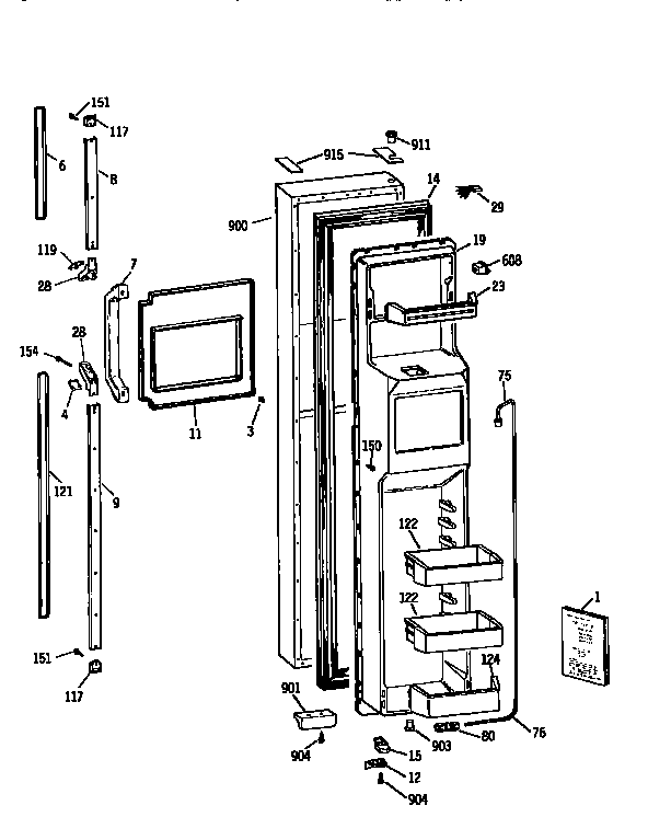 Kenmore 3639550920 freezer door diagram