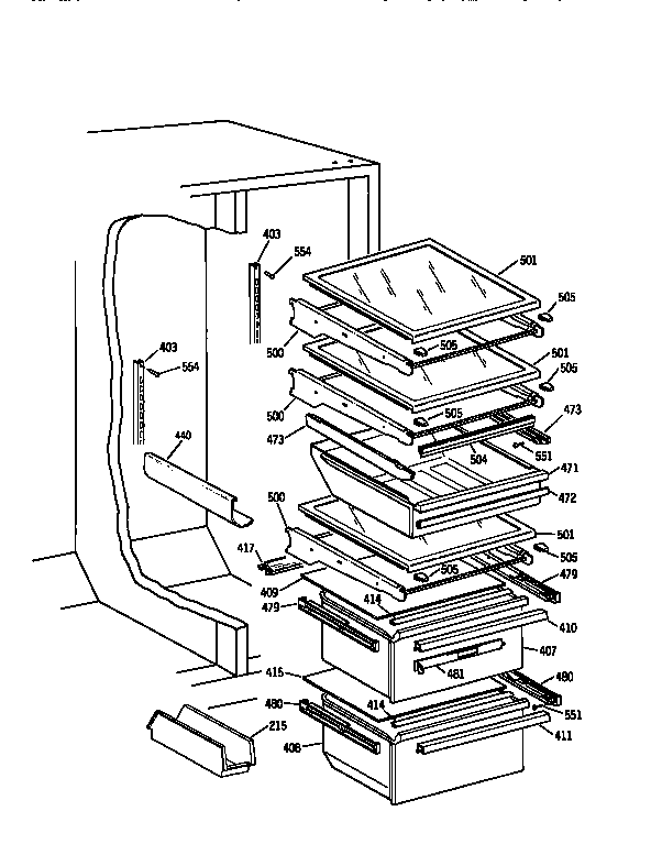 Kenmore 3639550920 fresh food section diagram