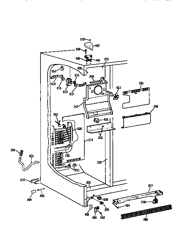 Kenmore 3639552750 freezer section diagram