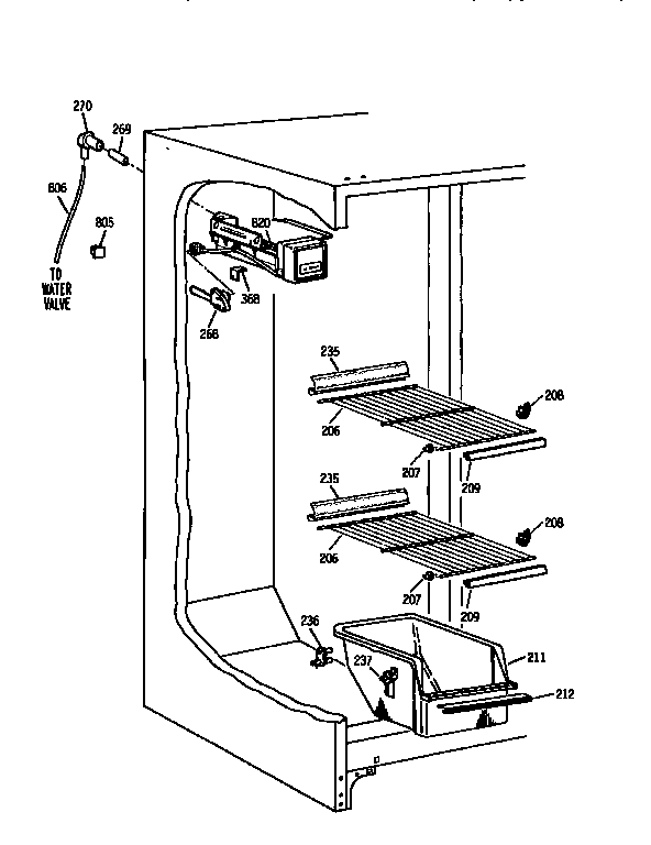 Kenmore 3639552750 freezer section diagram