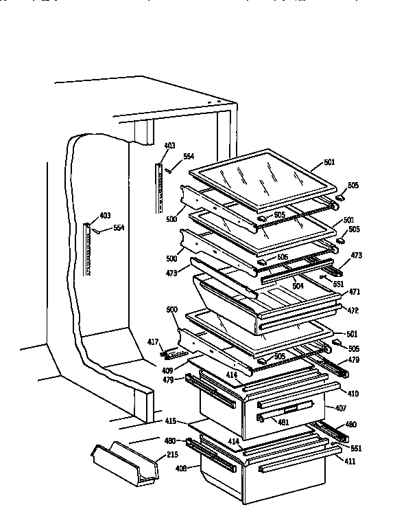 Kenmore 3639552750 fresh food section diagram