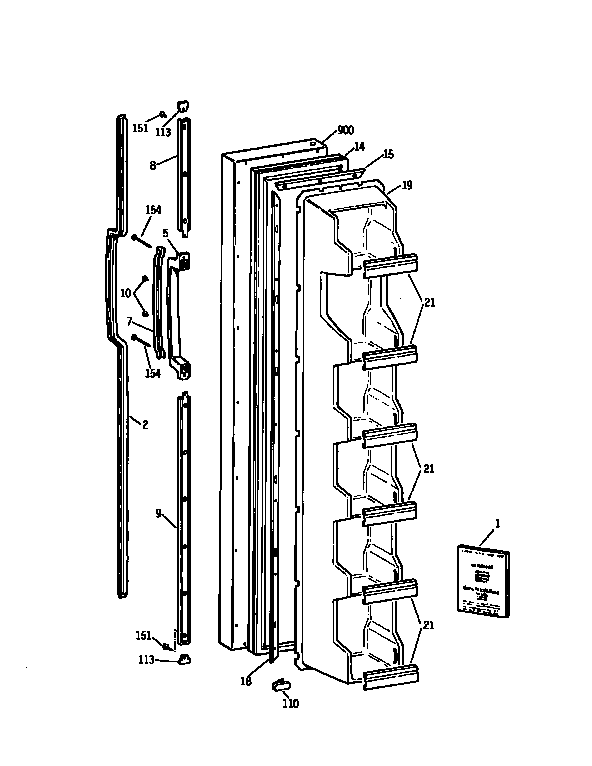 Kenmore 3639550417 freezer door diagram