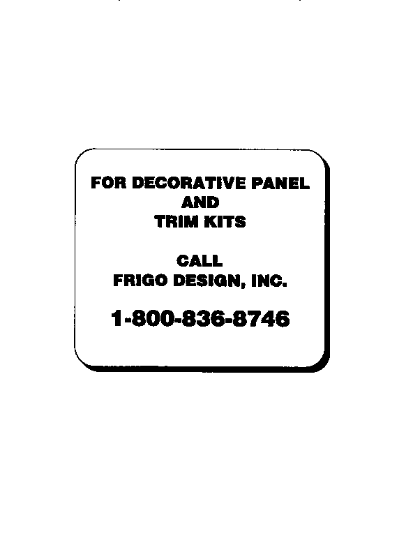 Kenmore 3639550417 decorative panel and trim kits diagram