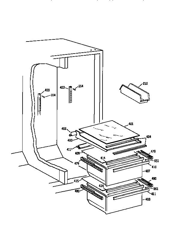 Kenmore 3639550417 fresh food section diagram