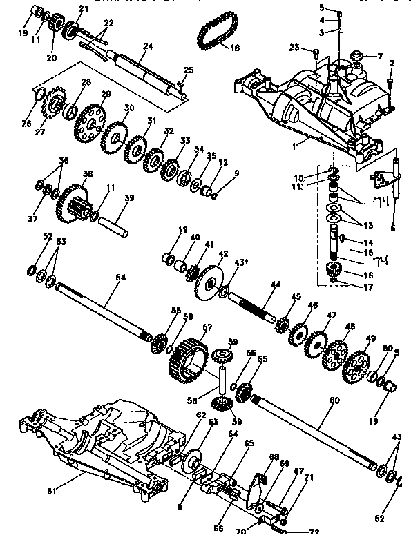 Craftsman 917252451 dana transaxle-model  4360-78 diagram